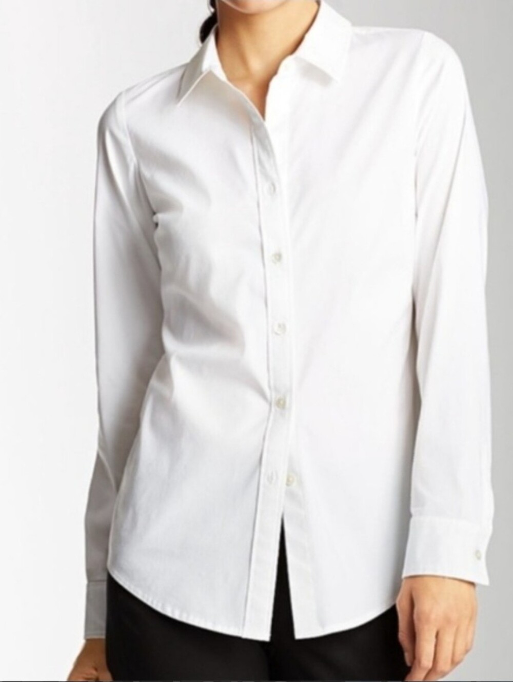 J. Jill  Essential White Classic Button-Front Shirt SZ S